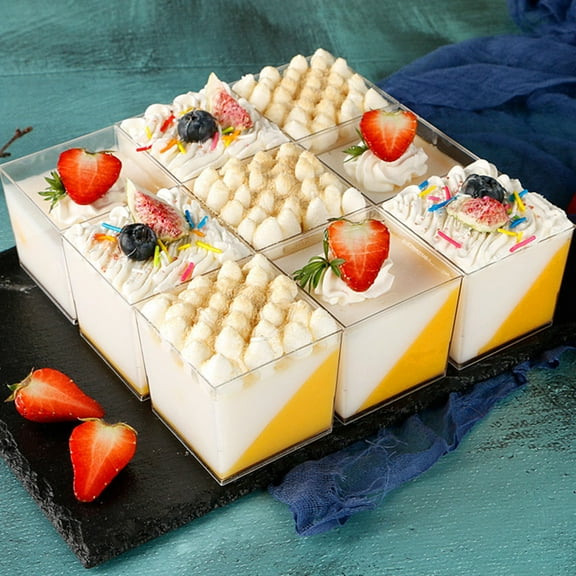 PBPBOX Transparent Plastic Dessert Cups for Home Use Easy to Clean 50 Pieces