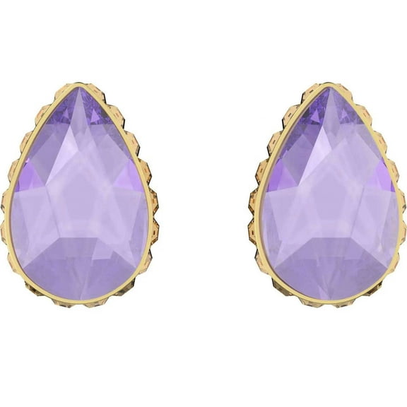 Swarovski 5641405 Women's Chroma Purple Pear Shape Stud Earrings