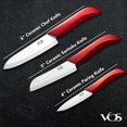 thumbnail image 2 of Juego de cuchillos Vos Ceramic para cocina con tapas de 4, 5, 6 pulgadas, rojo, 2 of 9