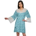 thumbnail image 1 of Moomaya Printed Cotton Venice Lace Bridesmaid Robe Short Robes For Women, 1 of 1