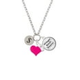 thumbnail image 2 of Delight Jewelry Silvertone Disc 1/2'' - Symbol - Dollar Sign - $ - Hot Pink Heart Nurse Strong Zoe Necklace, 2 of 4