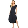 thumbnail image 1 of Chemises de Nuit Décontractées pour Femmes à Col en V, Manches Courtes, Longue Robe de Nuit, P-TTG, 1 of 7