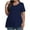 Navy, variant on Loopsun Plus Size Womens Tops, T Shirts for Women, Fashion Women's Casual V Neck Solid Plus Size Short Sleeve Top Blouse T-shirt Black XXXL