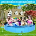 thumbnail image 3 of Foldable Dog Pool,39" Collapsible Dog Kids Swimming Pool for Backyard, Portable Kiddie Pool Hard Plastic,Multifunction Ball Pit Pets Bathing Tub for Kids Baby Toddler Dog, 3 of 7