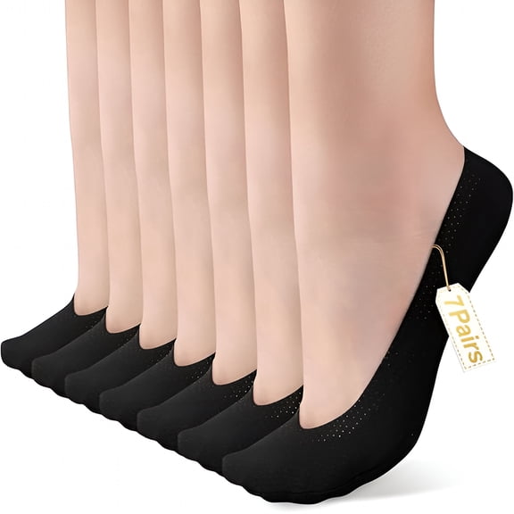 TELOLY 7 Pairs No Show Socks Womens Ultra Low Cut Liners Non Slip Invisible Hidden Socks for Flats