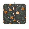 thumbnail image 4 of Iauyy Dish Drying Mat for Kitchen Counter, Super Absorbent & Hanging 16x18 / 18x24 Inch (S/M) Orange-brown Christmas, 4 of 8