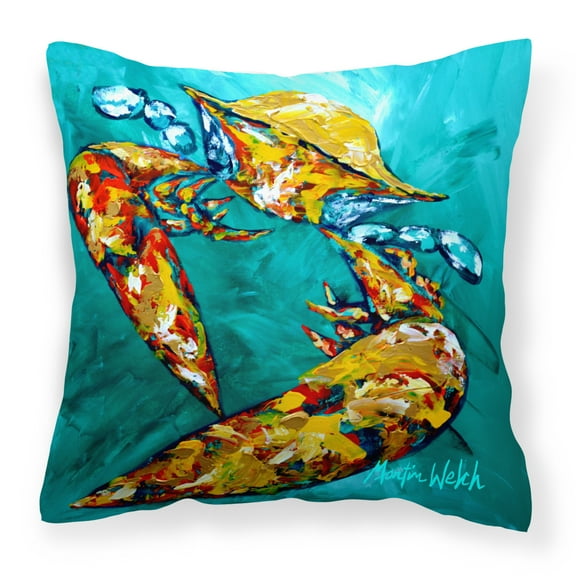 Carolines Treasures MW1139PW1414 Crab Beam of Light Canvas Fabric Decorative Pillow  14Hx14W multicolor