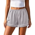 thumbnail image 6 of YTCAMLO Soft Cotton Womens Satin Pajama Shorts Summer Casual Pj Bottoms with Pockets Elastic Waist Baggy Lounge Shorts Sleepwear, 6 of 6
