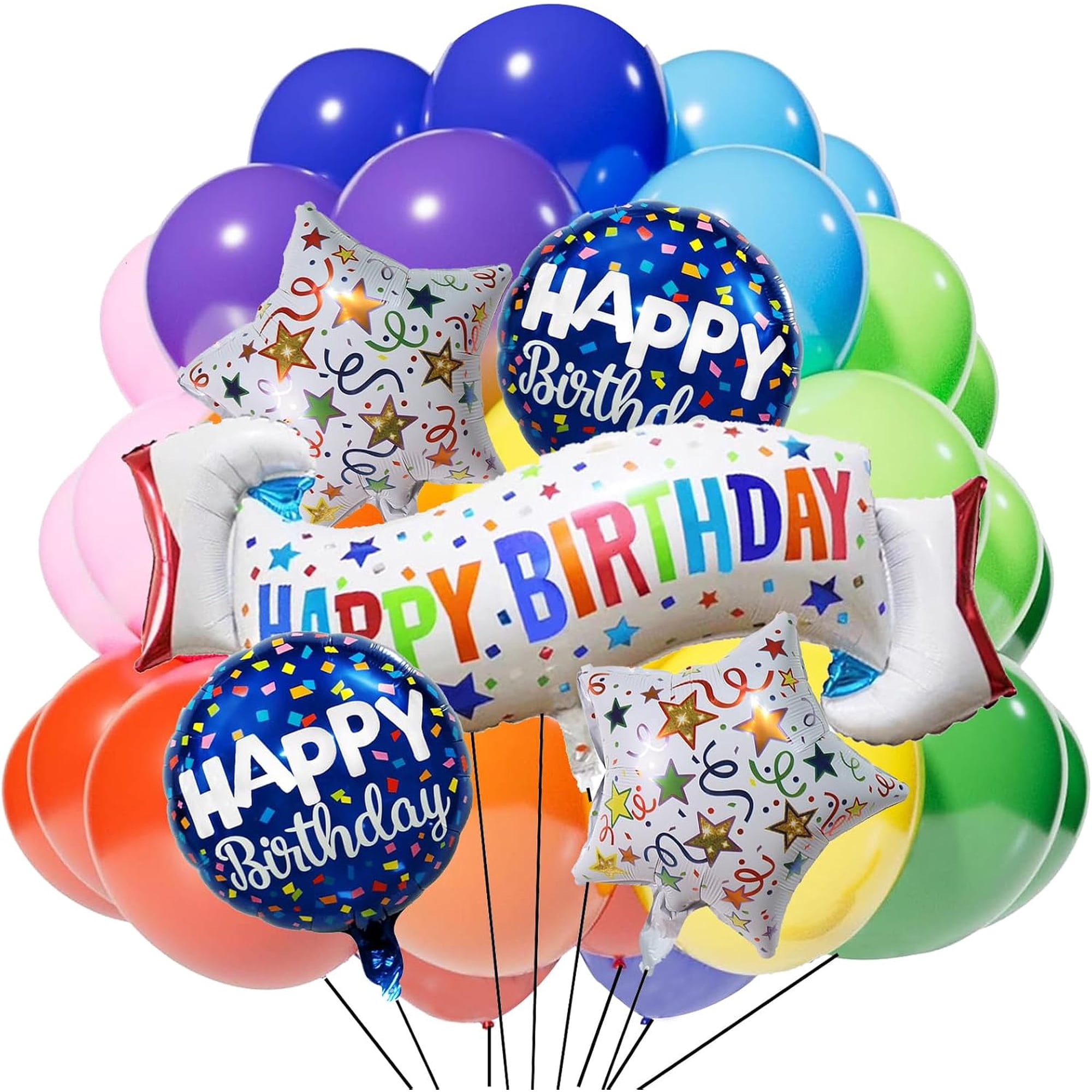Birthday Decoration Set Colorful Happy Birthday Banner Balloon for Party Decorations and Party Supplies (Birthday I)