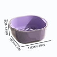 thumbnail image 3 of Double Layer Colander Two Tier Wash Basin, Plastic Kitchen Fruit Vegetable Rinsing Draining Container, Multifunctional Food Washing Basket for Daily Household Meal Prep, Purple, 3 of 7