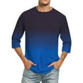 thumbnail image 3 of Hot6sl Économies d'Été Liquidation Manches Courtes Col Rond Blouses & Chemises, Hommes Imprimé Col Rond Mode Décontractée Manches Courtes Col Rond Blouses Chemises, Hommes BlouseBleu Foncé,4TG, 3 of 5