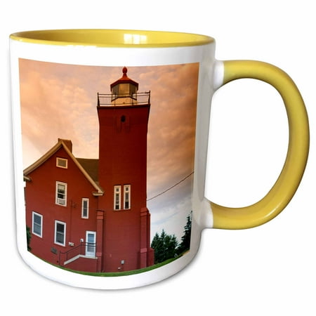 3drose, Two Harbors Lighthouse, Lake Superior, Usa - Us24 Dfr0016 - David R. Frazier, 11oz Two-tone Yellow Mug