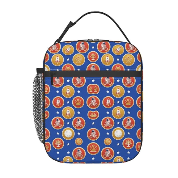 Astronaut Insulated Lunch Bag Lunch Box Cooler Bag With Front Pocket For Women Men,Reusable Lunch Tote Bag Lunchbox For Work Picnic Office