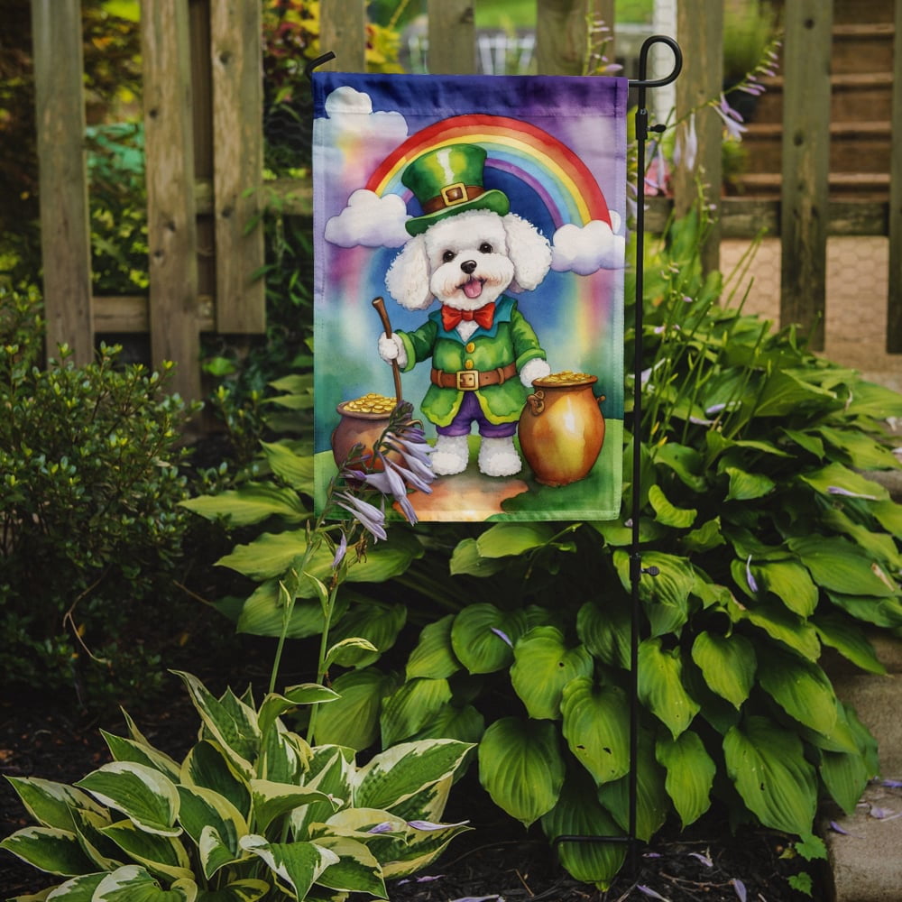 Bichon Frise St Patrick's Day Garden Flag 11.25 in x 15.5 in