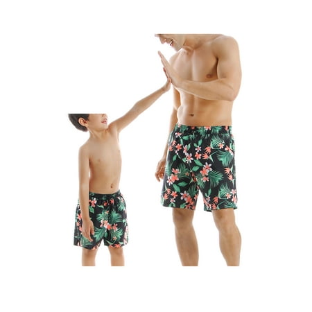 

Father and Son Matching Swim Trunks Print Beachwear Parent-Child Swimwear Summer Bathing Suit Pants