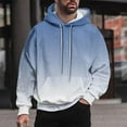 thumbnail image 2 of BXINGOHAI Big and Tall Hooded Sweatshirts for Men Fashion Gradient Pullover Hoodies Casual Drawstring Long Sleeve Shirts Running Sports Sweatshirt Today Blue,XXXXL, 2 of 6