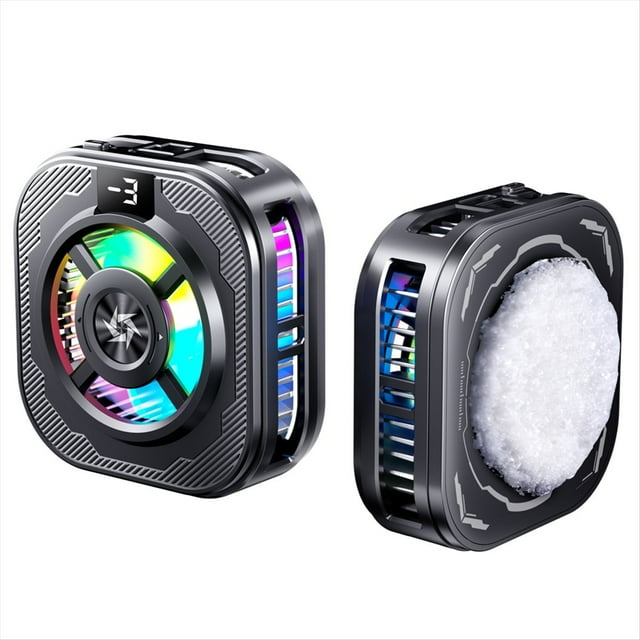 Enfriador de Teléfono Universal, Enfriador Semiconductor Magnético con Pantalla Digital, Luces RGB y Ventilador de Refrigeración para Juegos.