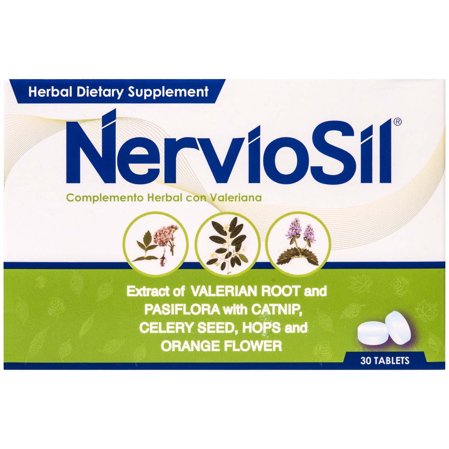 Nerviosil Valerian Root & Passionflower Herbal Sleep Supplement, 30 Tablets