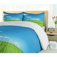 thumbnail image 5 of Ambesonne Landscape Duvet Cover Set, Cartoon Valley Scene, 2-Calking, Blue White Green, 5 of 7