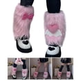 thumbnail image 2 of Japanese Plush Leg Sleeves Stylish Winter Accessory for Women 3D Heart and Bowknot Thick Leg Warmers Boot Covers, 2 of 8