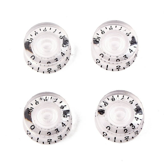 YOSADIER Rotary Knobs 4Pcs Electric Guitar Parts Transparent Acrylic