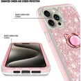 thumbnail image 3 of Compatible with iPhone 15 Pro Max Case, Nagebee Full Body Protection with [Built-in Screen Protector]/Camera Lens Protector/Diamond Wrist Strap Lanyard/Ring Holder, Shockproof Bumper Case (Rose Gold), 3 of 7
