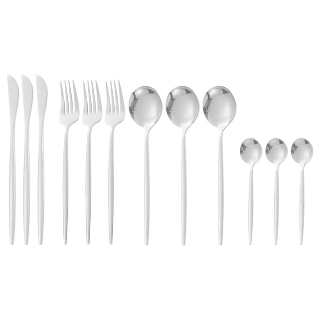 Juego de Cubiertos ANGGREK 12 Piezas Cucharas Cuchillos Tenedores Acero Inoxidable 410