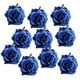 thumbnail image 1 of 10 rosas de seda artificiales de 10 cm para decoración del hogar, bodas y fiestas. R: azul oscuro, 1 of 9