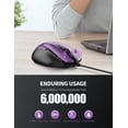 thumbnail image 6 of TECKNET Wired Mouse, 6-Button Corded with 4 Adjustable DPI, Optical Ergonomic Design, 5FT Cord for Laptop, Chromebook, PC, Desktop, Mac, Notebook - LT.Purple, 6 of 9