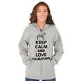 thumbnail image 3 of Keep Calm Love Dalmatians Dog Joke Unisex Fleece Graphic Zip Up Hoodie Brisco Brands 4X, 3 of 5