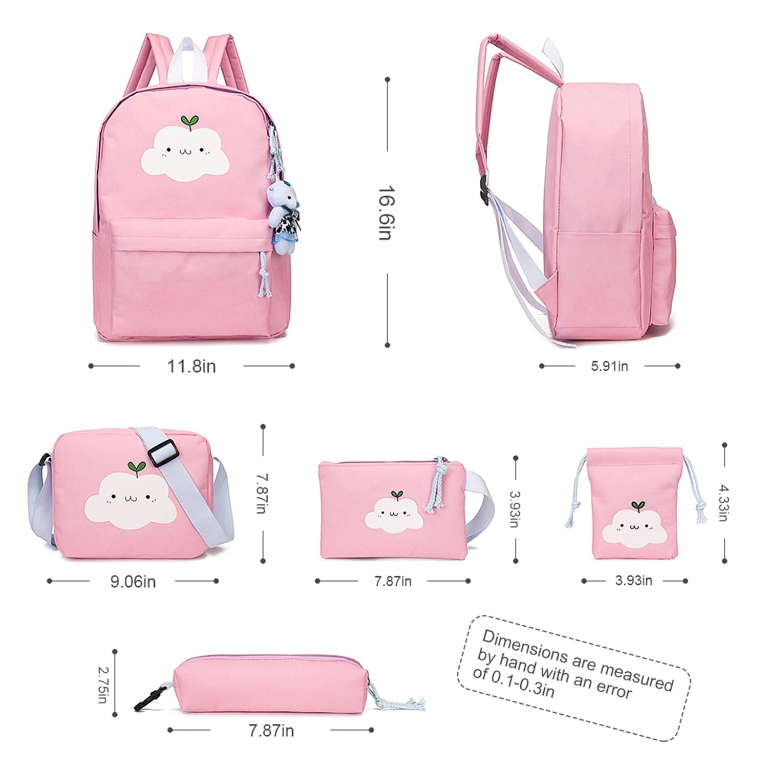 Kadyn 5 Piece Girls Backpack Set, Kid's Backpack for Primary Middle School,School Backpack for Kids, Pink Kadyn 5 Piece Girls Backpack Set, Kid's Backpack for Primary Middle School,School Backpack for Kids, Pink