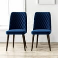 thumbnail image 2 of Pemberly Row 36"H Mid-Century Velvet Dining Chair in Navy Blue (Set of 2), 2 of 6