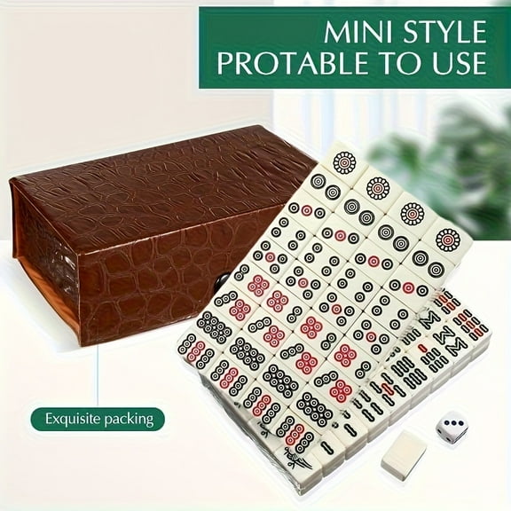 Travel Mahjong Set - Perfect for Travel and Board Games Anywhere! - Perfect for Travel and Playing Board Games Here! As Halloween, Christmas Gift
