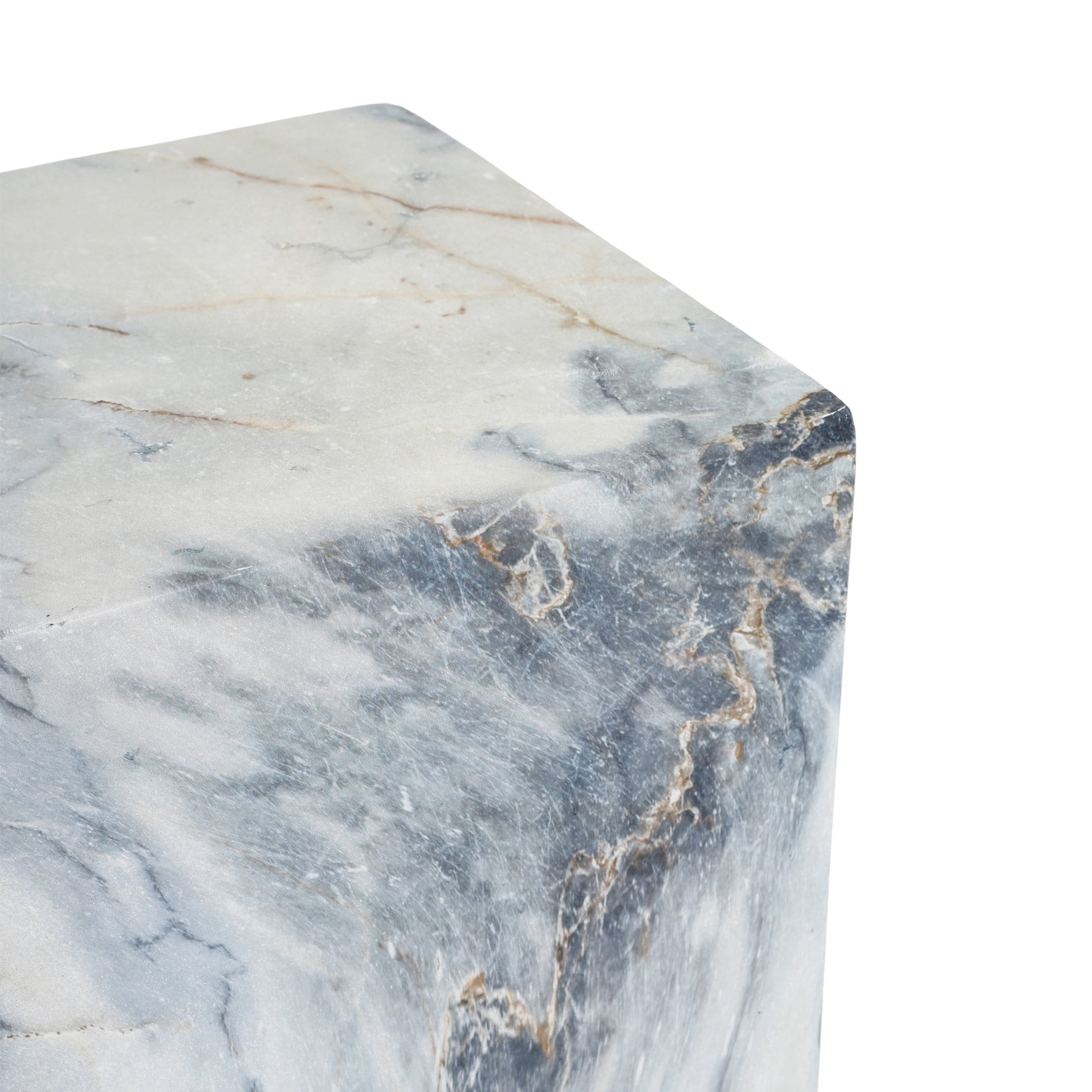 Christopher Knight Home Indoor Outdoor Handcrafted Modern Pedestal Plant Stand, Marble Effect, Set of 2