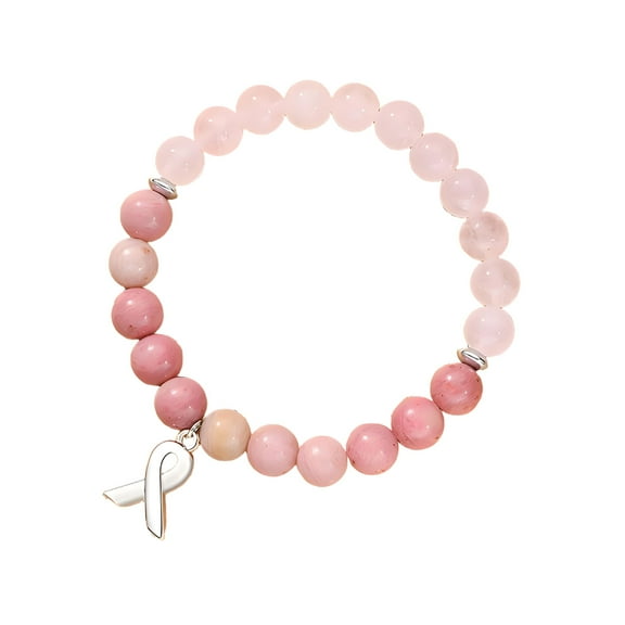 DESIGNICE 2024 Breast Cancer Awareness Jewelry Opal Beaded Bracelet