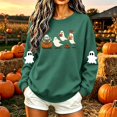 thumbnail image 4 of Meichang Halloween Sweatshirt for Women Ghost Graphic Sweatshirts Oversized Long Sleeve Crew Neck Pullover Casual Sweatshirt, 4 of 6