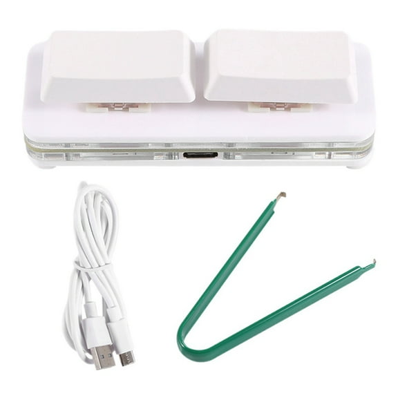 2 Key Custom Shortcut Keyboard USB Hot Swappable Mechanical Shaft Wired Enter Space Custom Screen Cut Keyboard,White