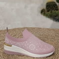thumbnail image 6 of Viluyesy Womens Sneaker, Rhinestone Soft Sole Comfy Breathable Slip-On Shoes Pink US7.5, 6 of 8