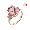 thumbnail image 2 of CILENON Silver Rings Women Natural Morgan Stone Plated 18K Rose Gold And Diamond Ring Gold Ring Wedding Rings for Women Wedding Bands for Women(Rose Gold,8), 2 of 2