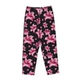 thumbnail image 4 of Goofa Lilies Flowers Printed Soft Pajama Pants for Women, Wide Leg Comfy Casual Lounge Yoga Pants-Large, 4 of 9