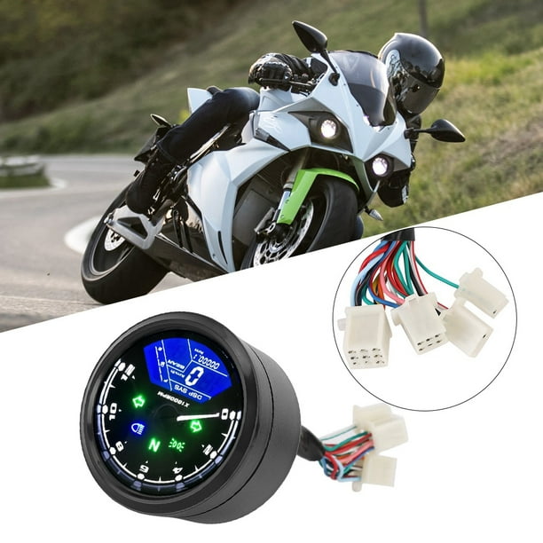 para al pantalla Motocicleta Pantalla multifunción Impermeable Anti Vibración Digital LCD Velocímetro Odómetro,Velocímetro para motocicleta, odómetro para motocicleta, tacómetro para motocicleta, velo Higoodz Accesorio de coche