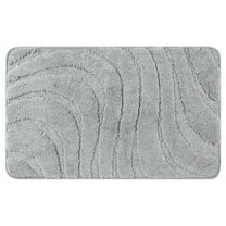 Unique Bargains Non Slip Bath Mat Geometry Bathroom Rug Absorbent Mat Microfiber Bath Rugs Light Gray 16" x 24"