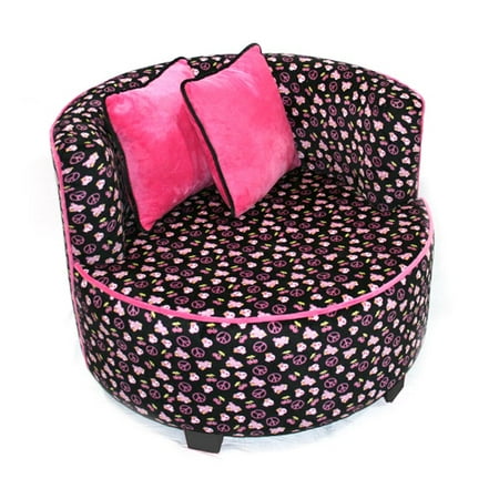 Redondo Tween Minky Chair, Black Skull