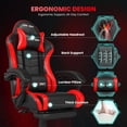 thumbnail image 4 of JONPONY Big and Tall Gaming Chair, Ergonomic High Back Gamer Chair with Footrest Lumbar Support, PU Leather Office Computer Chair for Long Sitting, Red, 4 of 10