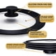 thumbnail image 4 of Ydeapi Tapa Universal Para Ollas, Sartenes Y Sartenes Tapa Para Ollas Con Borde De Silicona Resistente Al Calor Y Vidrio Templado Para Ollas Y Sartenes De 9,5", 10", 11" De Diámetro, 4 of 5