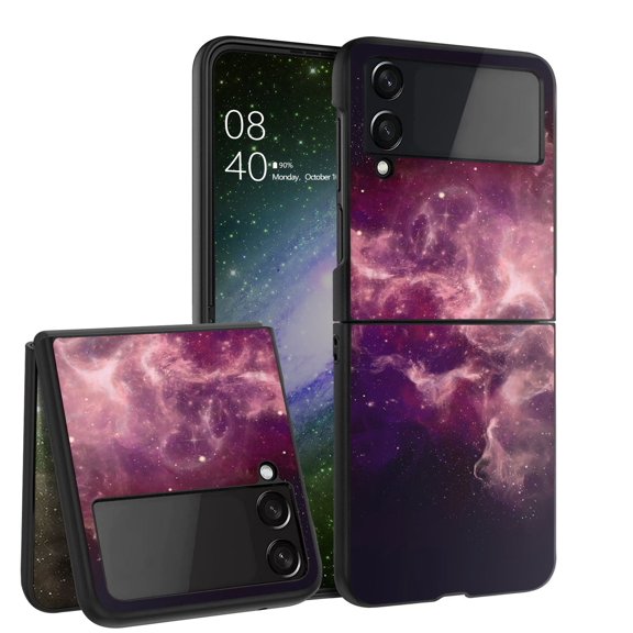 ANJ  Hard Protective Printed Case Cover Compatible with Samsung Galaxy Z Flip 4 - Pink Nebula