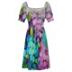thumbnail image 4 of Hortensias azules y lavanda en un jarrón de cristal Vestido de manga corta Vestido de verano de moda para mujer vestidos largos coreanos para mujer, 4 of 6