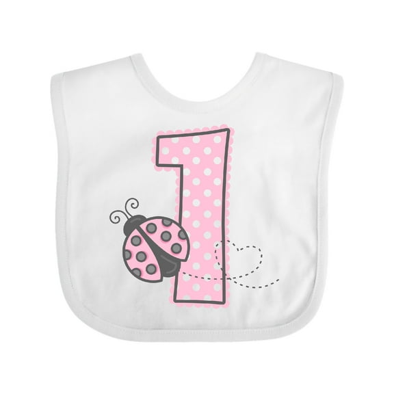 Inktastic Pink Ladybug 1st Birthday Girls Baby Bib