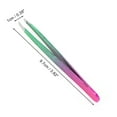 thumbnail image 2 of Unique Bargains 1 Pc Ice Flower Flat Edge Eyebrow Tweezer for Bathroom Travel Hotel Pink Stainless Steel, 2 of 4