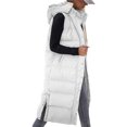 thumbnail image 3 of Liacowi Women Winter Long Down Jackets Vest Sleeveless Zipper Closure Hooded Waistcoat Puffer Parkas Warm Outwear, 3 of 4